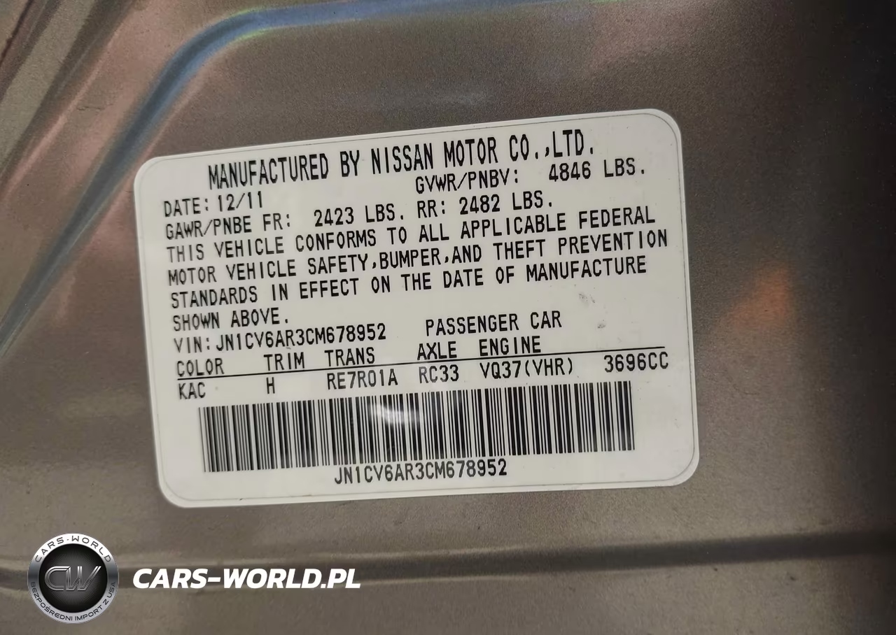 2012 Infiniti G37X VIN:JN1CV6AR3CM678952 - 9