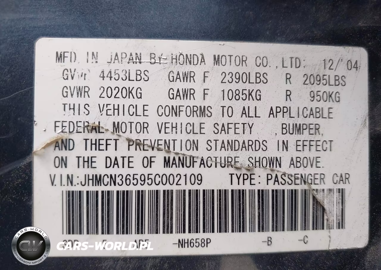 2005 Honda Accord Hybrid Ima VIN:JHMCN36595C002109 - 9
