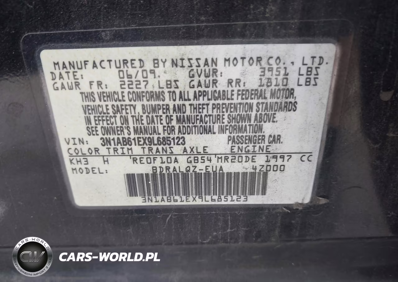 2009 Nissan Sentra 2.0 VIN:3N1AB61EX9L685123 - 9