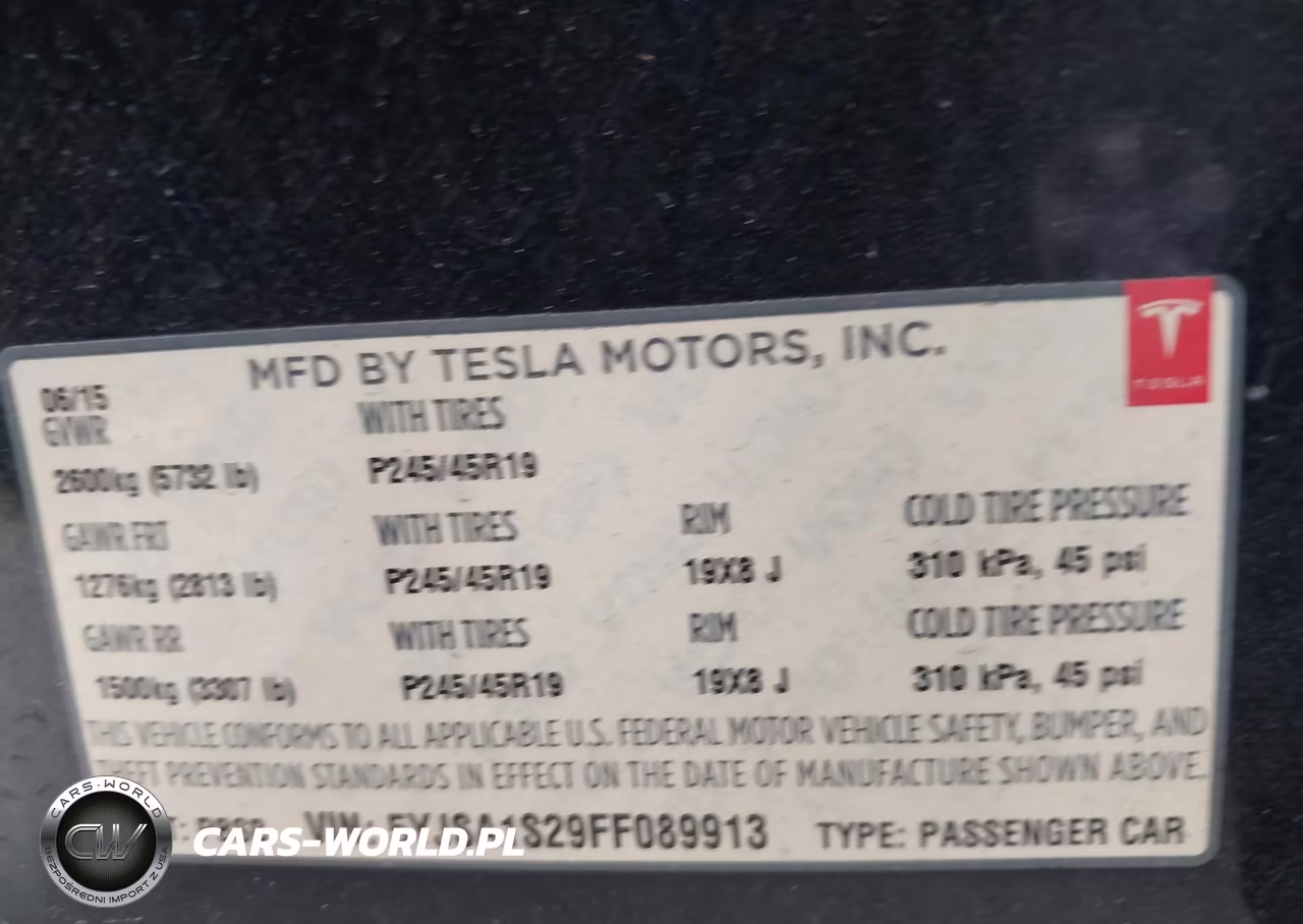 2015 Tesla Model S 70D-85D-P85D VIN:5YJSA1S29FF089913 - 9
