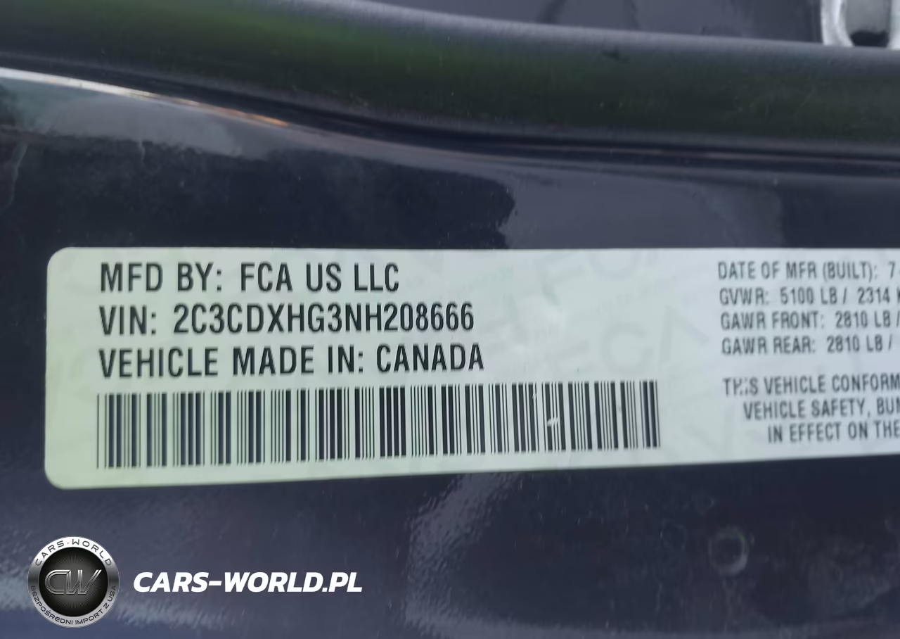 2022 Dodge Charger Gt Rwd VIN:2C3CDXHG3NH208666 - 9