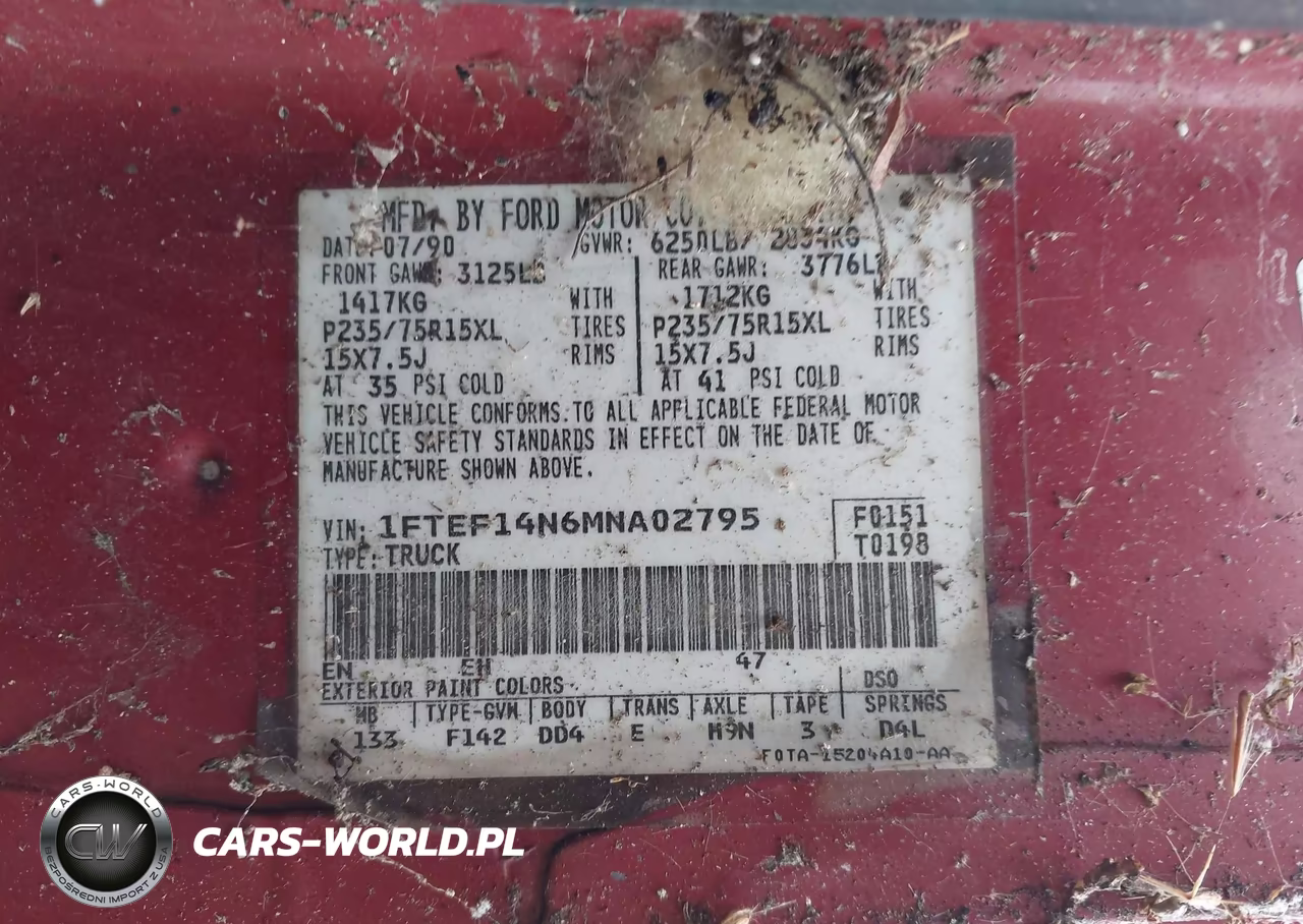 1991 Ford F150 VIN:1FTEF14N6MNA02795 - 9