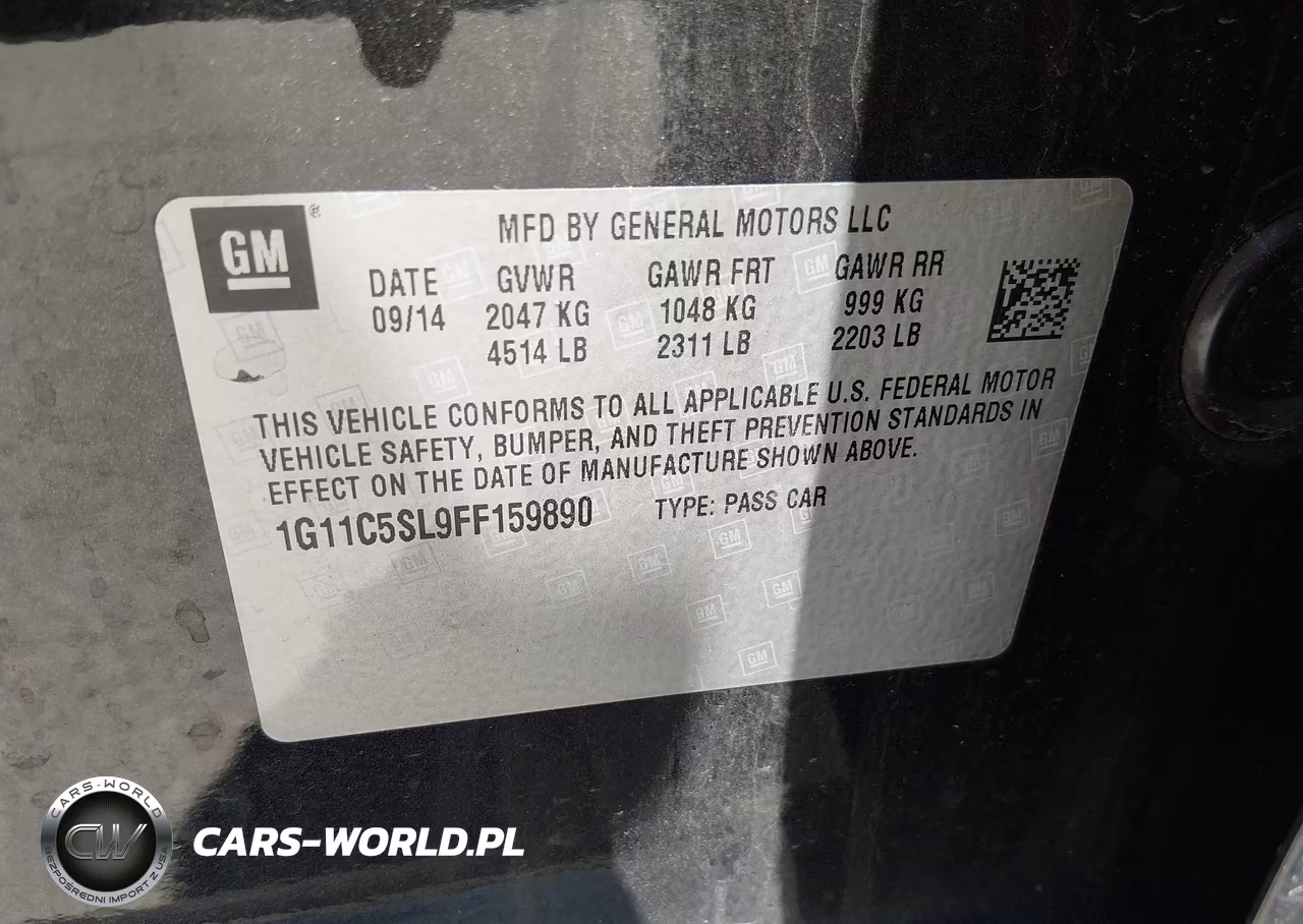 2015 Chevrolet Malibu 1Lt VIN:1G11C5SL9FF159890 - 9