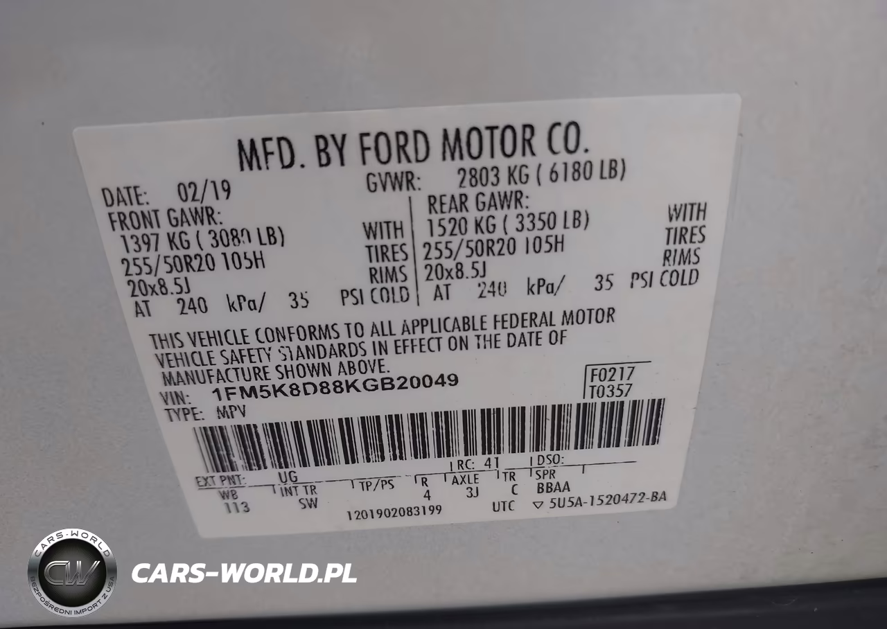 2019 Ford Explorer Xlt VIN:1FM5K8D88KGB20049 - 9