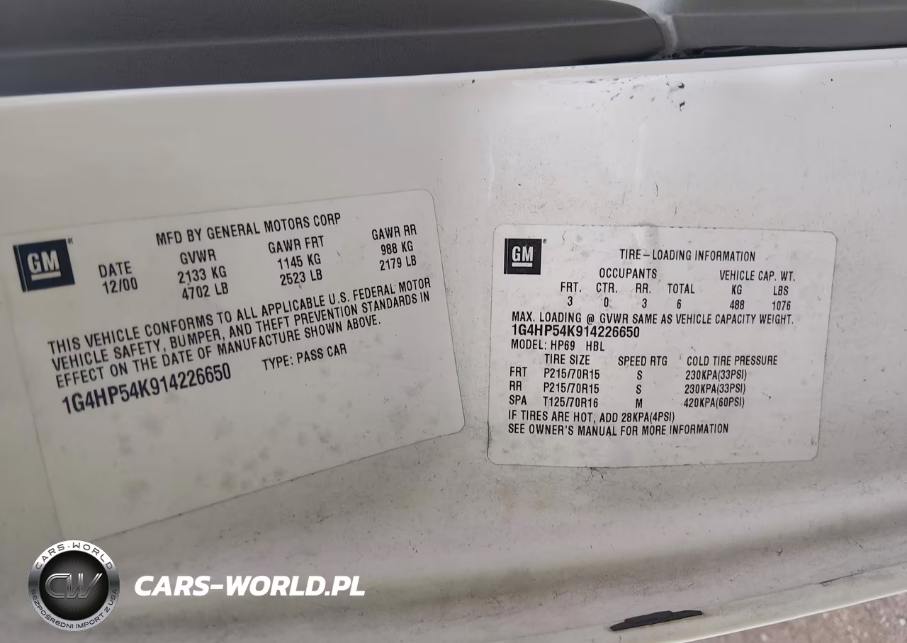 2001 Buick Lesabre Custom VIN:1G4HP54K914226650 - 9
