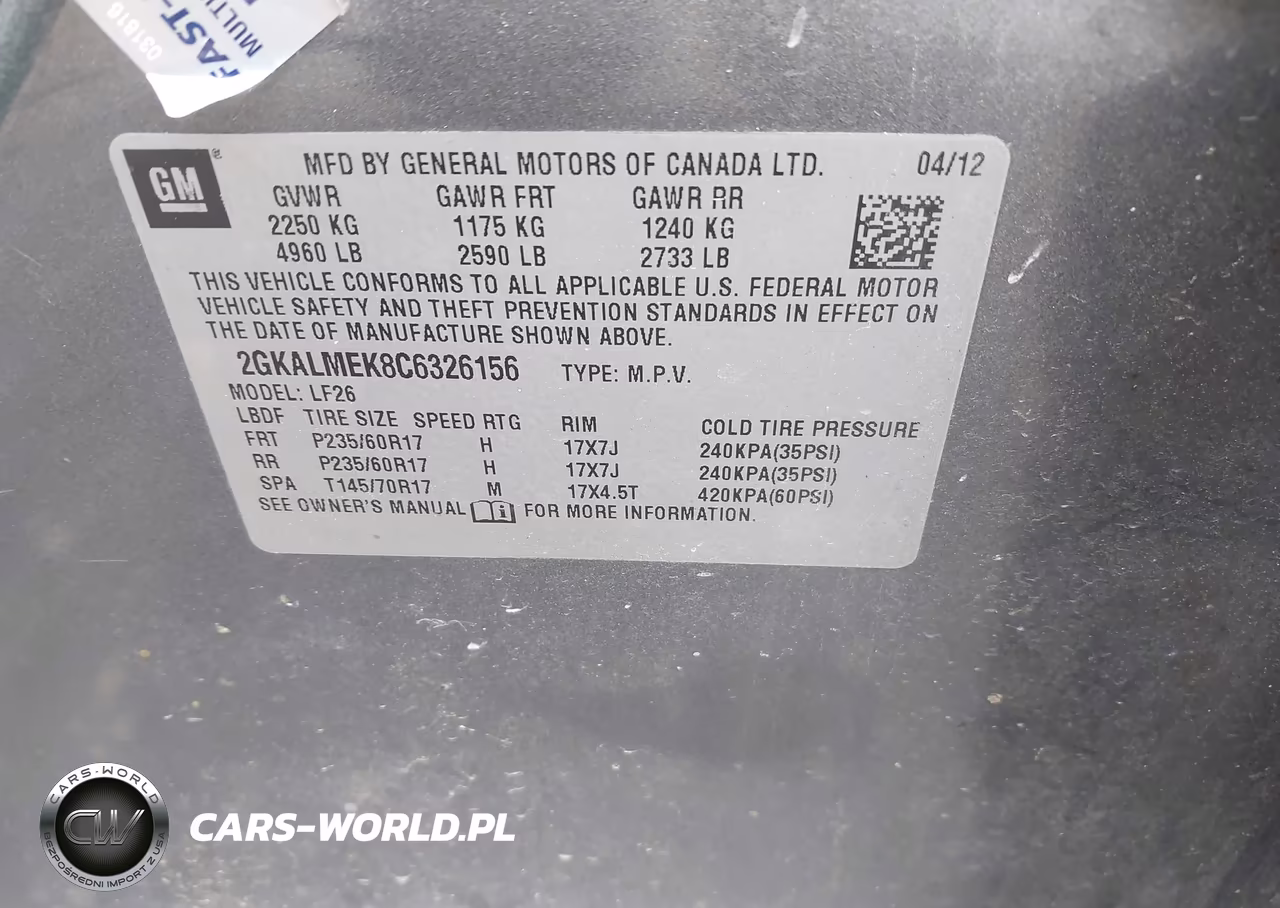 2012 GMC Terrain Sle-1 VIN:2GKALMEK8C6326156 - 9
