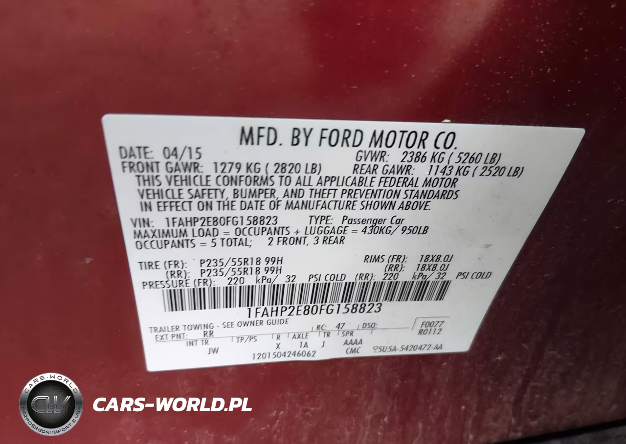 2015 Ford Taurus Sel VIN:1FAHP2E80FG158823 - 9