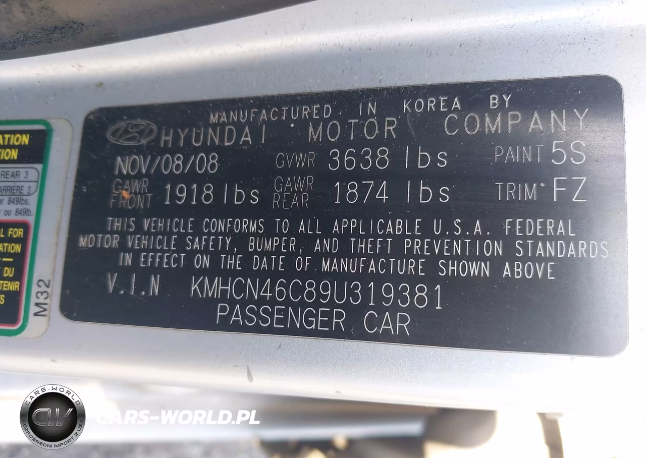 2009 Hyundai Accent Gls VIN:KMHCN46C89U319381 - 9