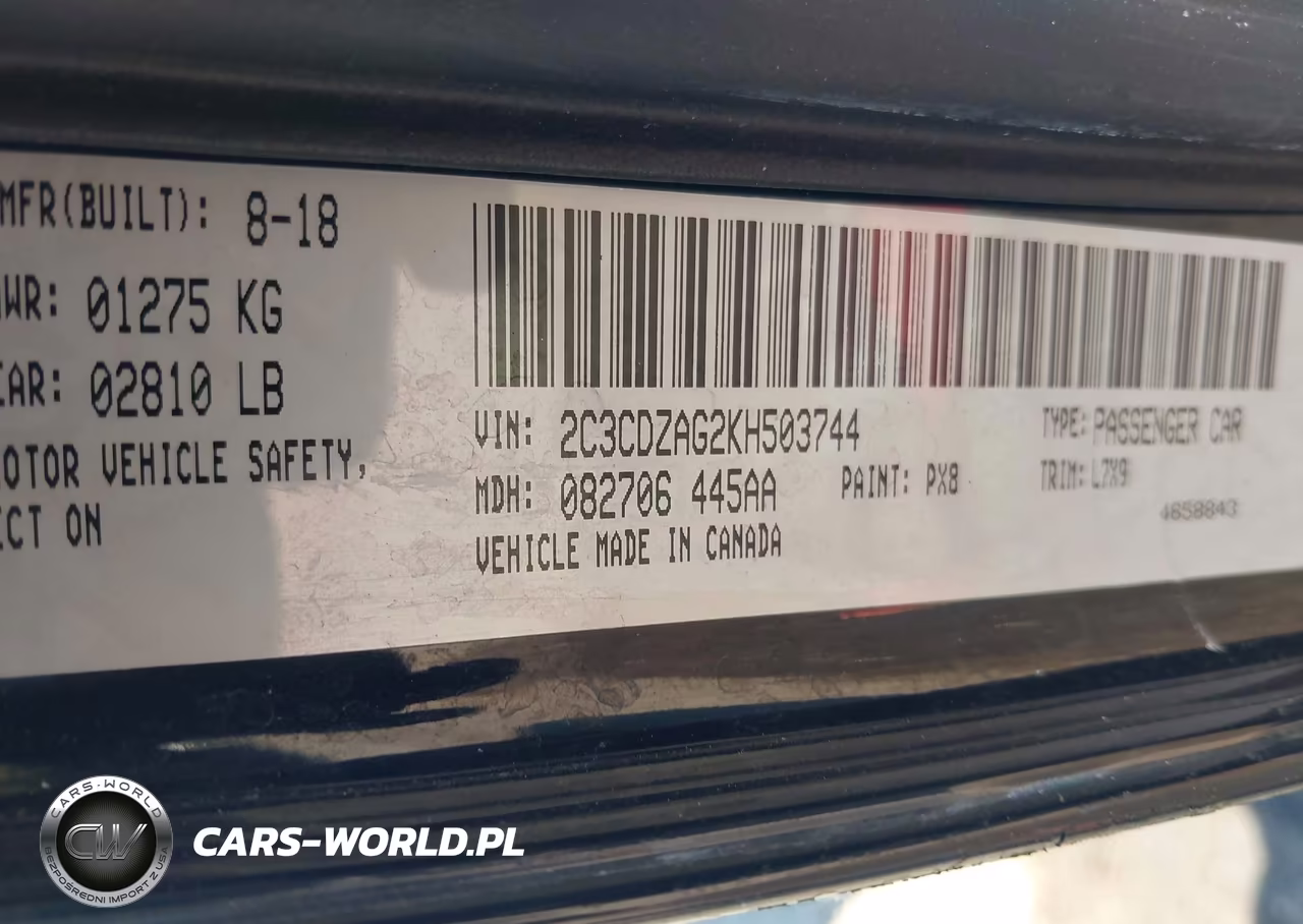 2019 Dodge Challenger Sxt VIN:2C3CDZAG2KH503744 - 9