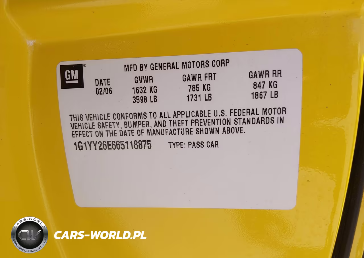 2006 Chevrolet Corvette Z06 Hardtop VIN:1G1YY26E665118875 - 9