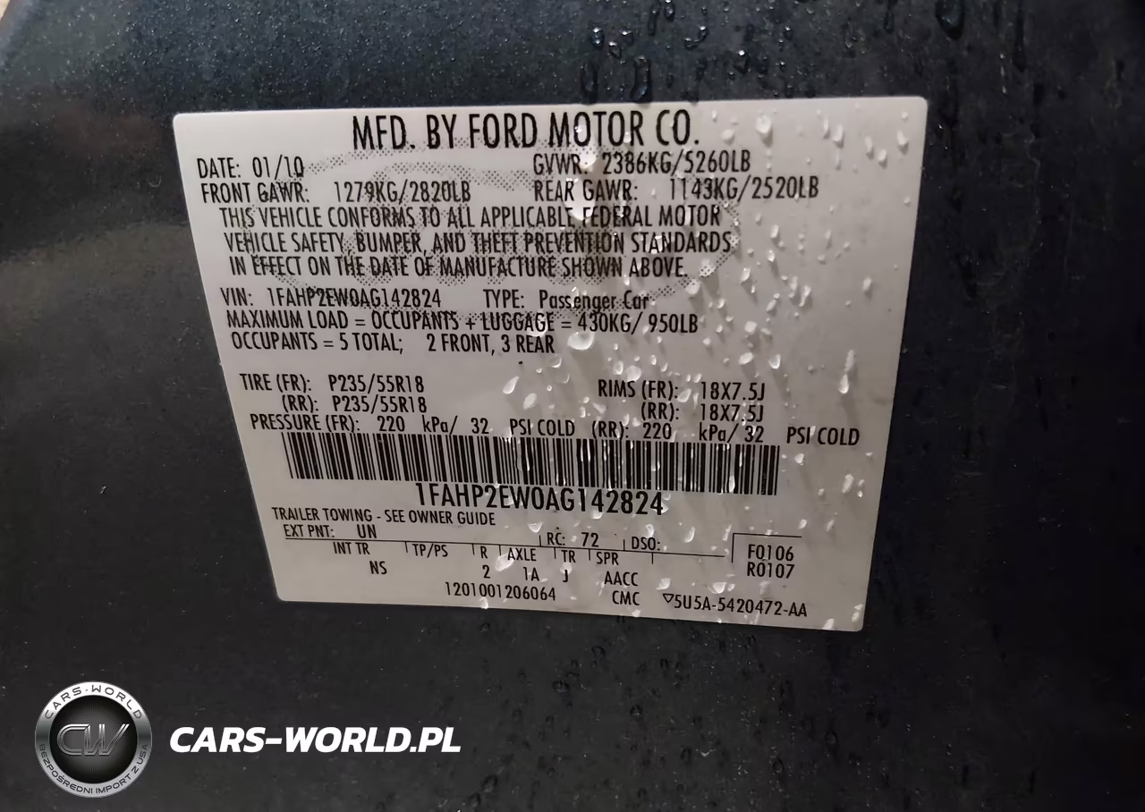 2010 Ford Taurus Sel VIN:1FAHP2EW0AG142824 - 9