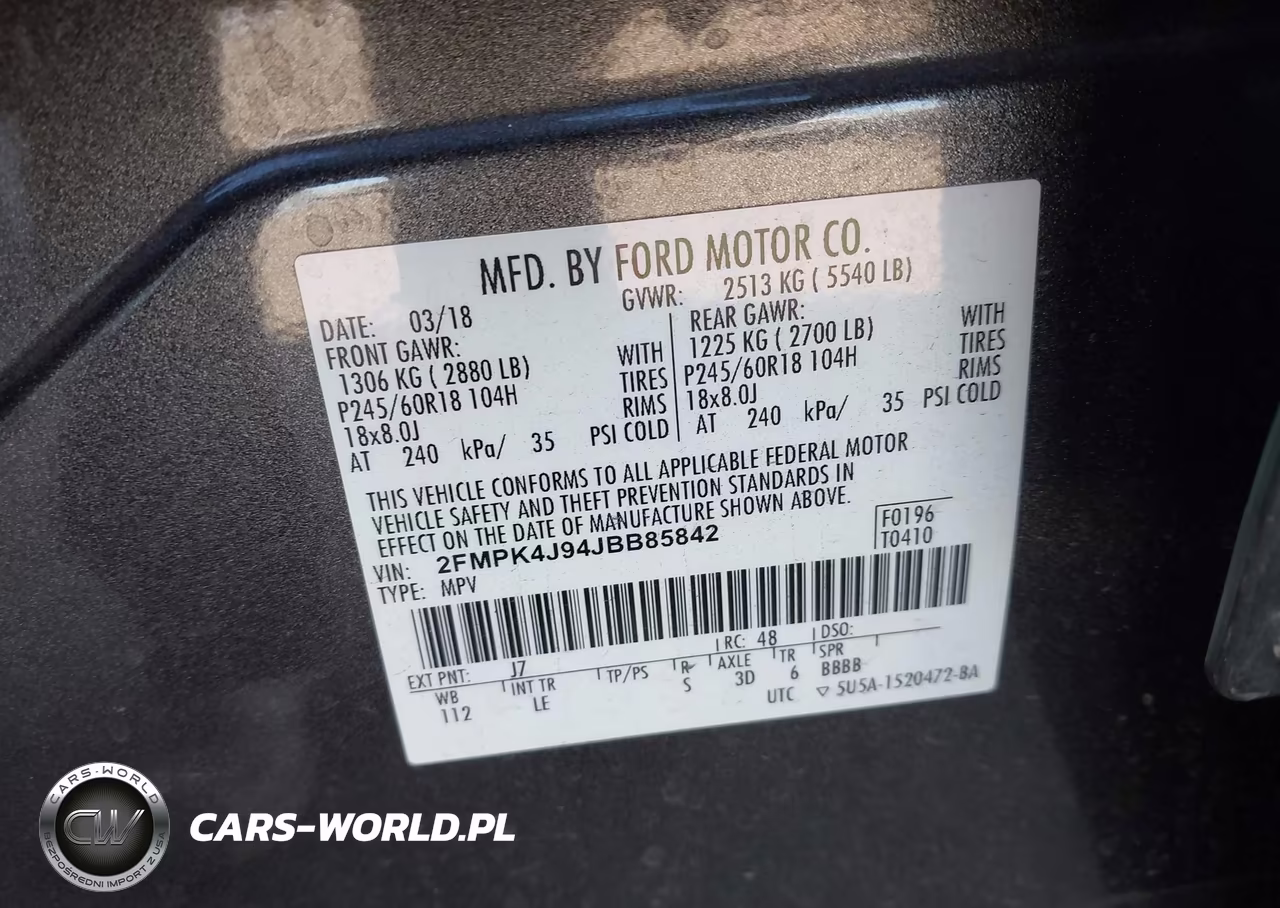 2018 Ford Edge Sel VIN:2FMPK4J94JBB85842 - 9