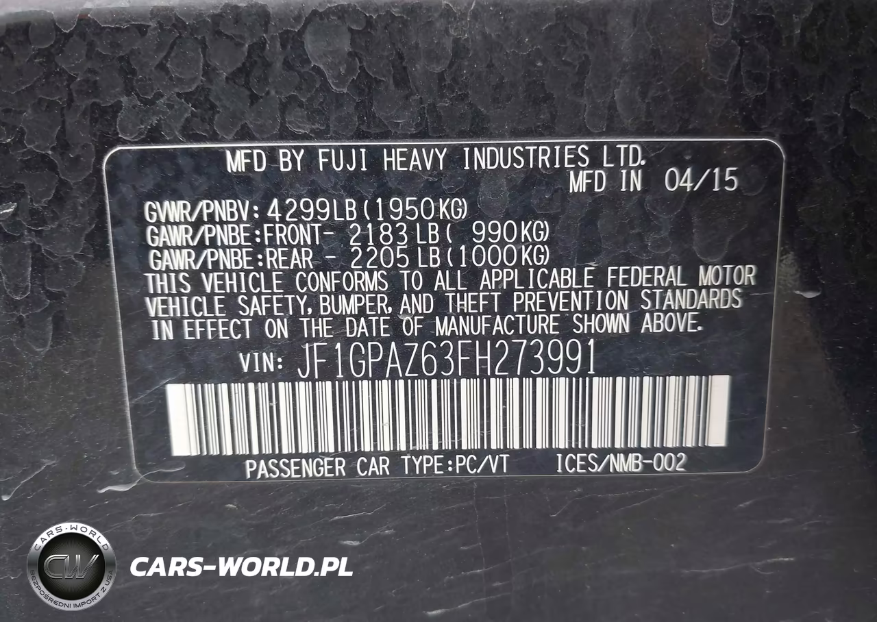 2015 Subaru Impreza 2.0I Sport Limited VIN:JF1GPAZ63FH273991 - 9