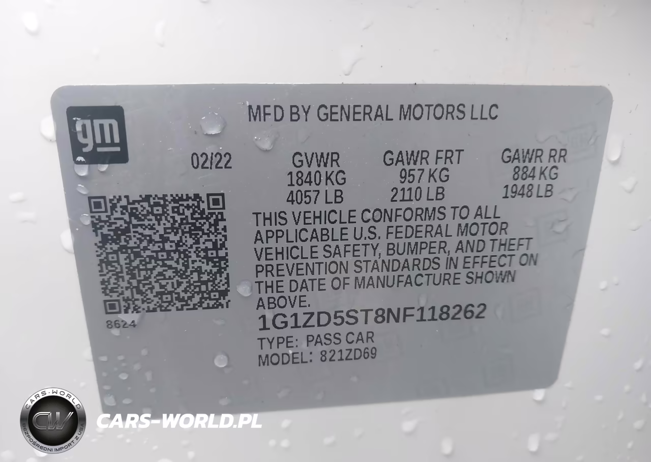 2022 Chevrolet Malibu Fwd Lt VIN:1G1ZD5ST8NF118262 - 9