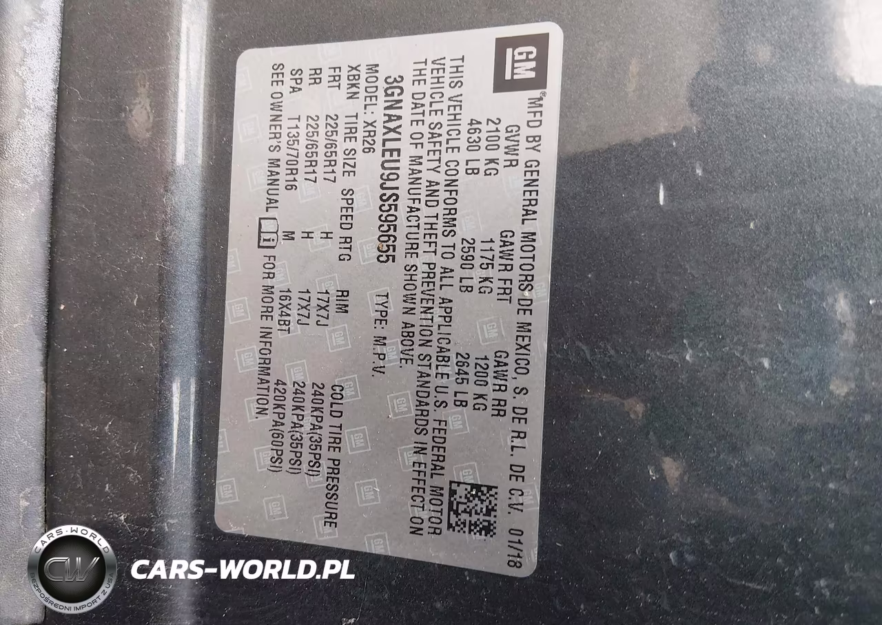 2018 Chevrolet Equinox Lt VIN:3GNAXLEU9JS595655 - 9