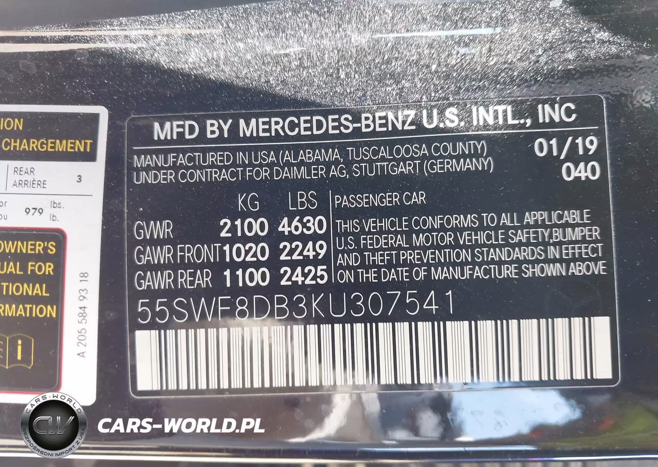2019 Mercedes-Benz C 300 VIN:55SWF8DB3KU307541 - 9