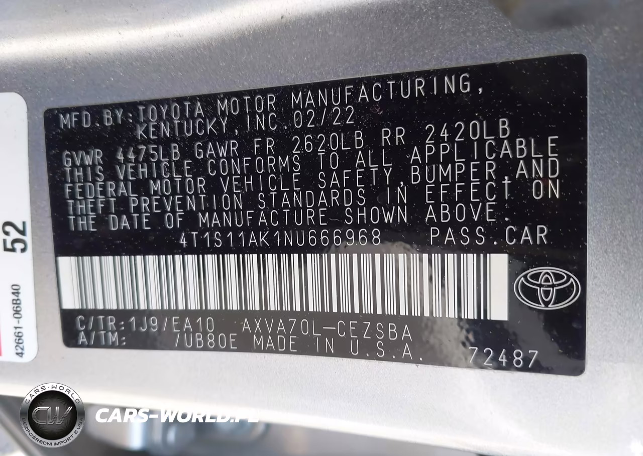 2022 Toyota Camry Se VIN:4T1S11AK1NU666968 - 9