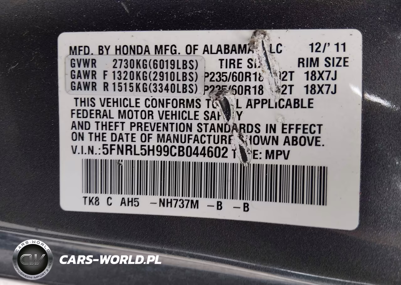 2012 Honda Odyssey Touring-Touring Elite VIN:5FNRL5H99CB044602 - 9