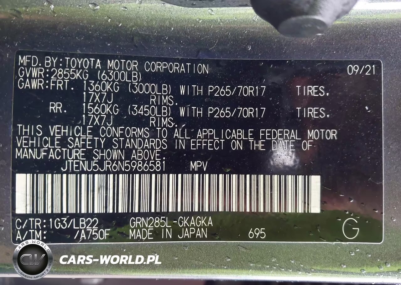 2022 Toyota 4Runner Sr5 Premium VIN:JTENU5JR6N5986581 - 9