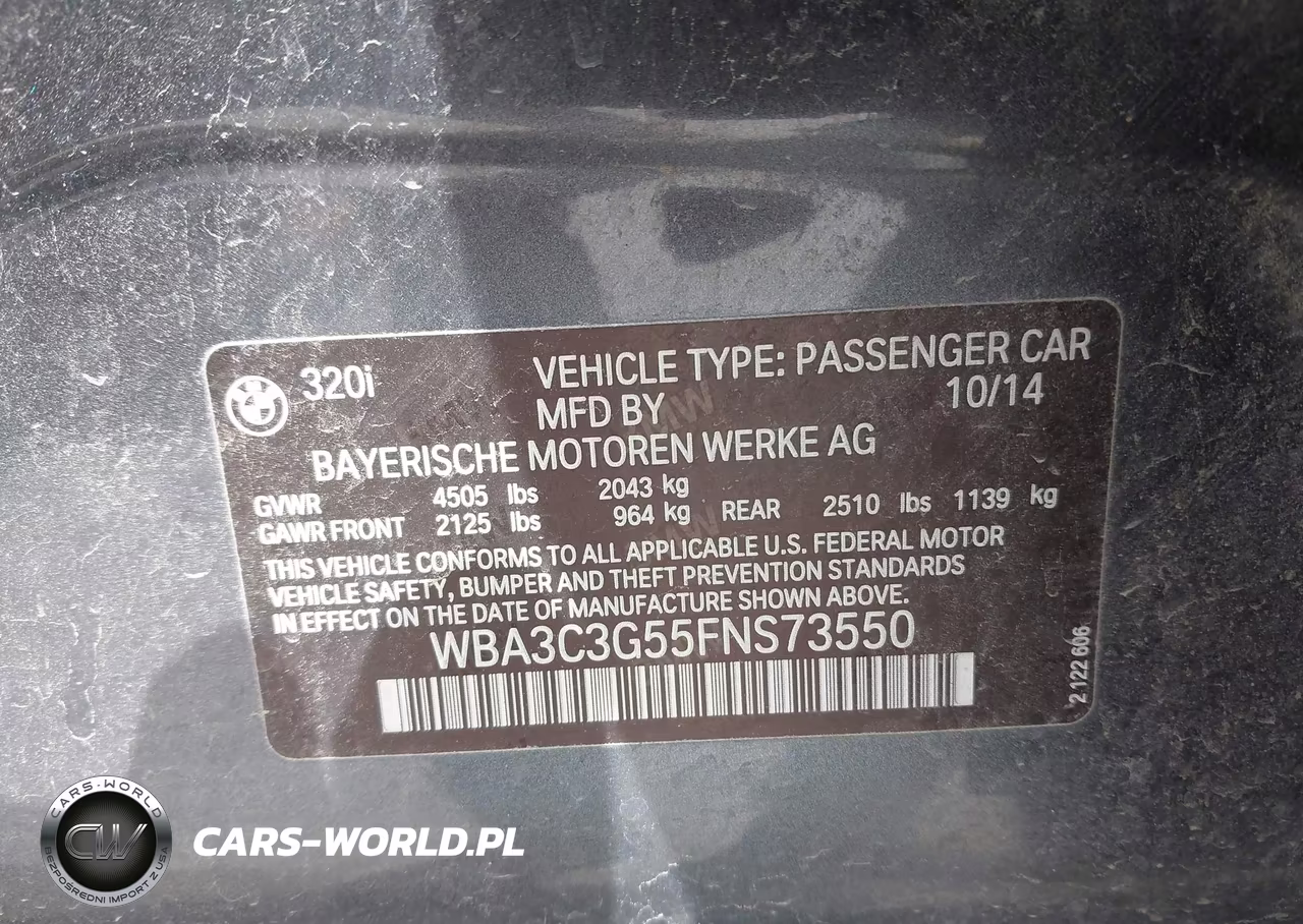 2015 BMW 320I xDrive VIN:WBA3C3G55FNS73550 - 9