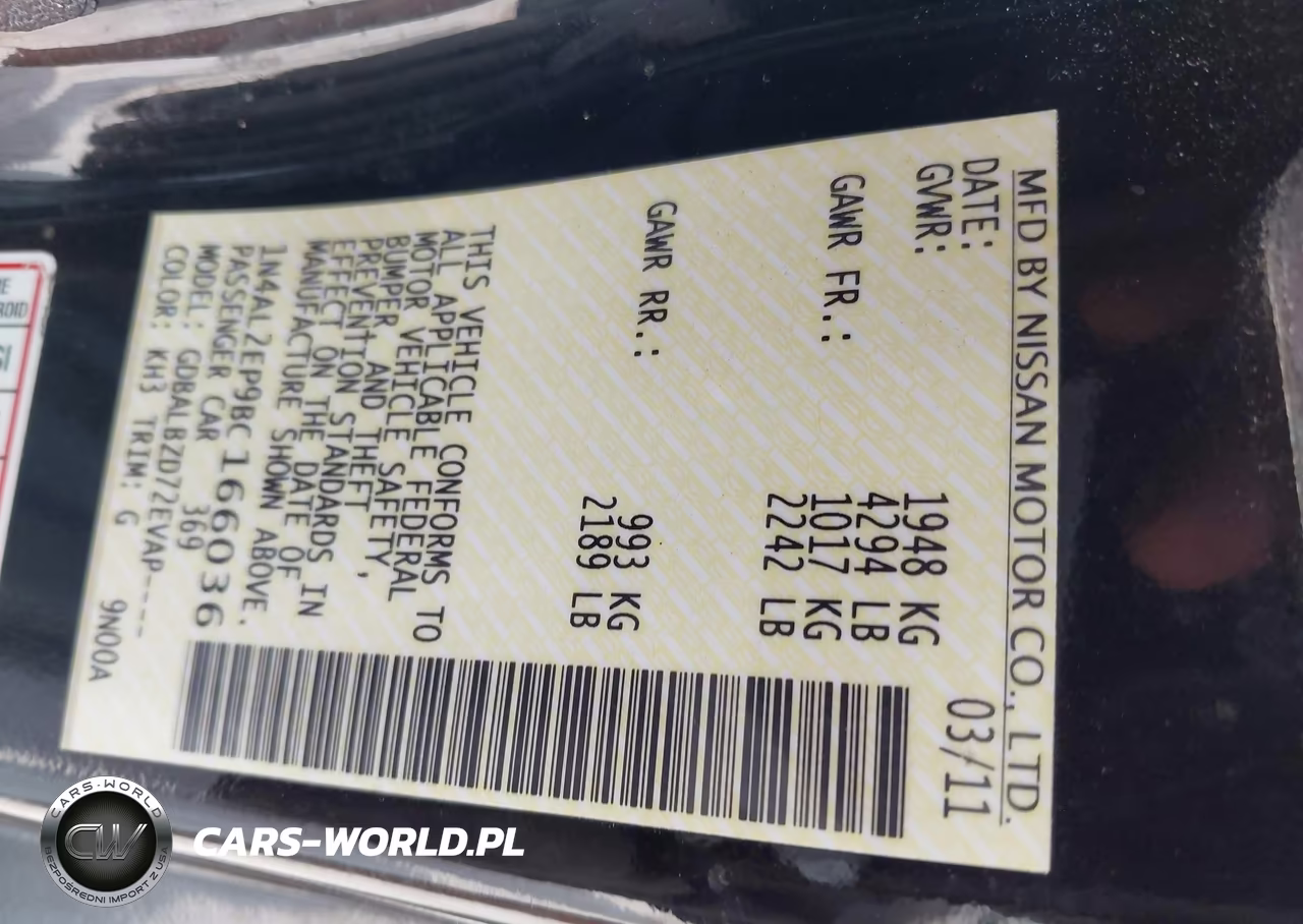 2011 Nissan Altima 2.5 S VIN:1N4AL2EP9BC166036 - 9