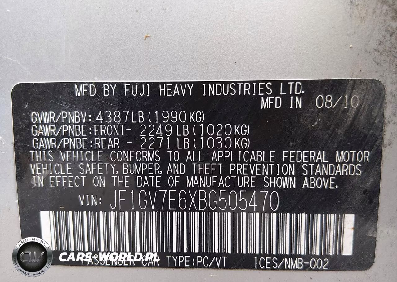 2011 Subaru Impreza Wrx VIN:JF1GV7E6XBG505470 - 9
