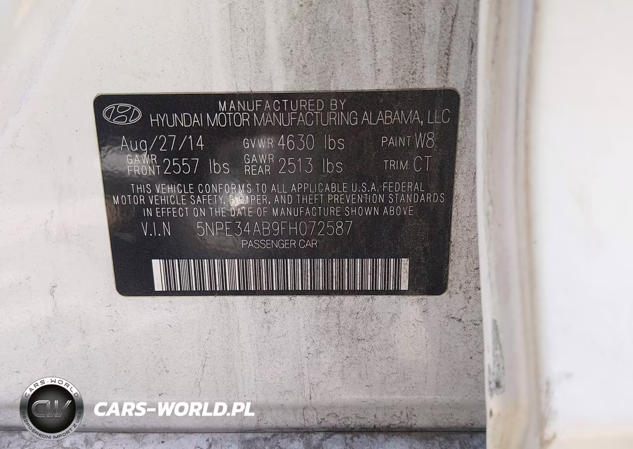2015 Hyundai Sonata Sport 2.0T VIN:5NPE34AB9FH072587 - 9