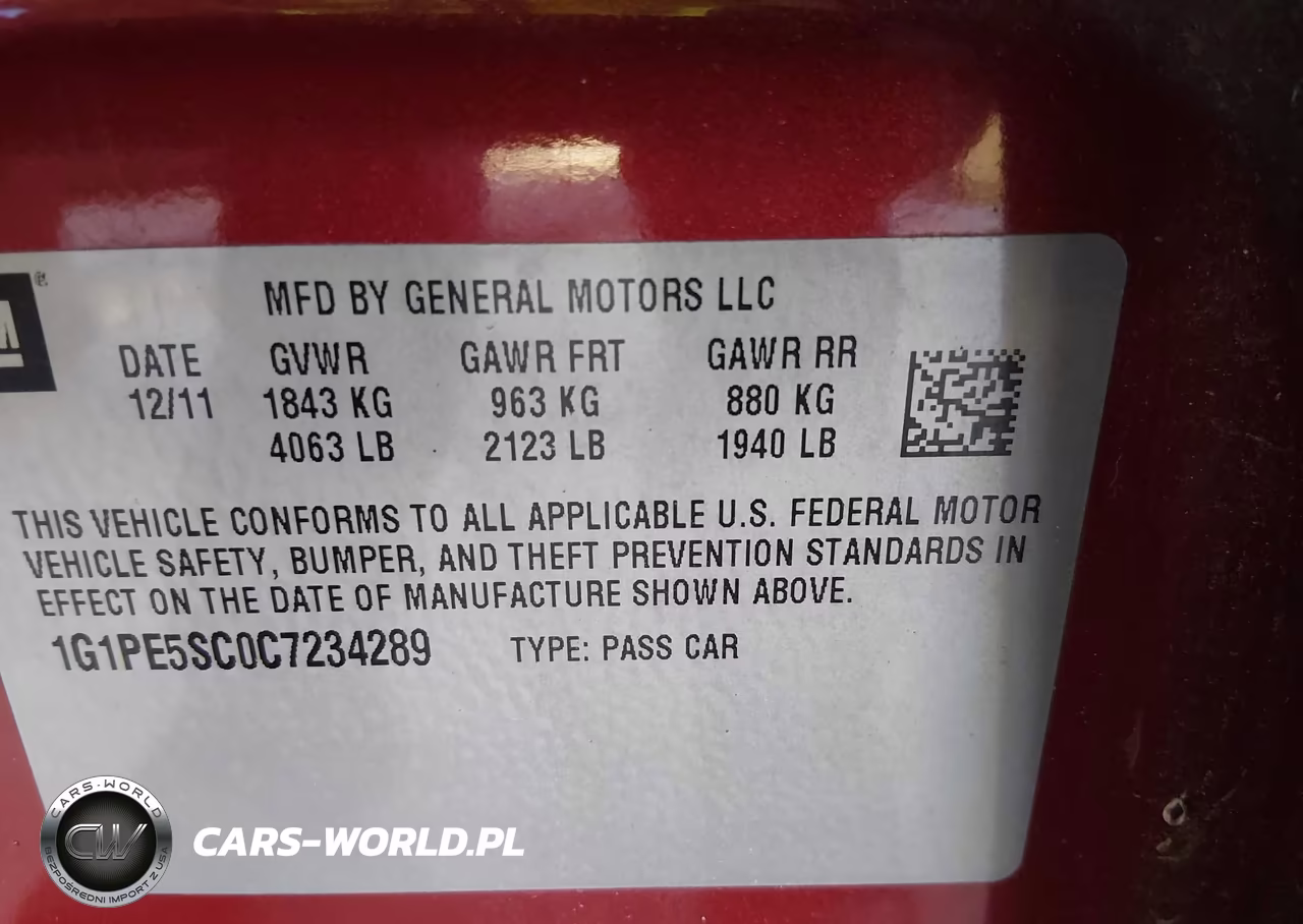2012 Chevrolet Cruze Lt VIN:1G1PE5SC0C7234289 - 9