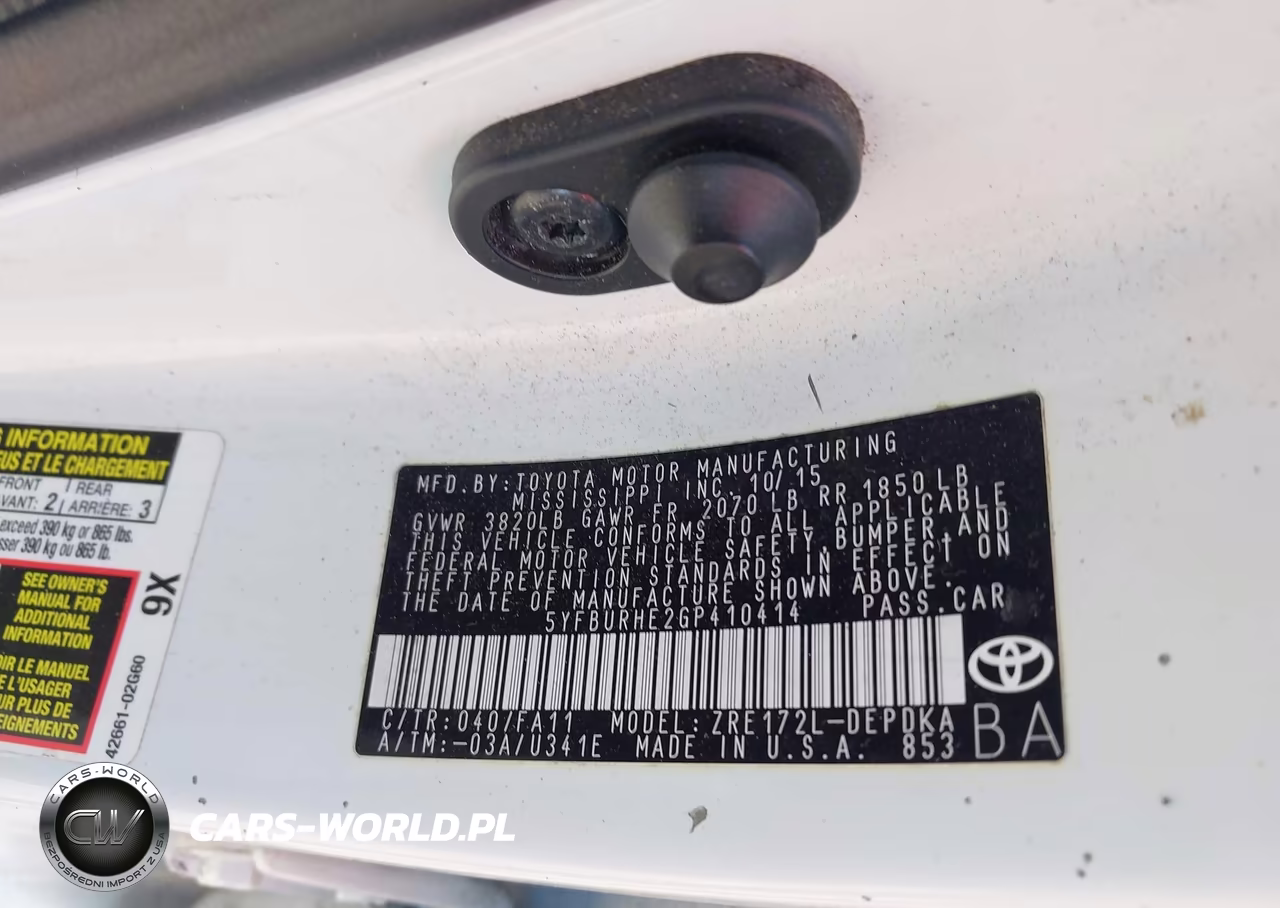 2016 Toyota Corolla L VIN:5YFBURHE2GP410414 - 9