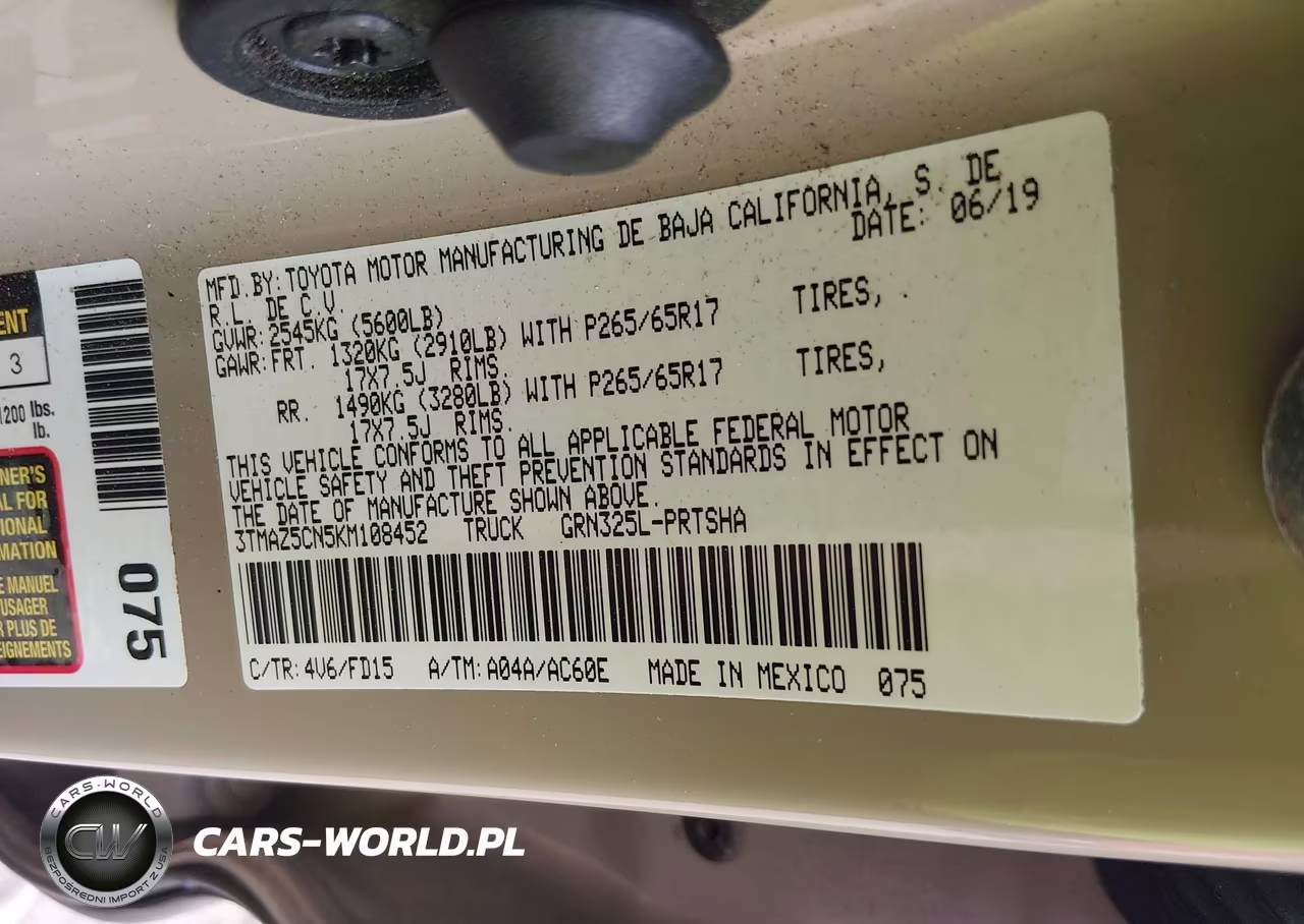 2019 Toyota Tacoma Trd Sport VIN:3TMAZ5CN5KM108452 - 9