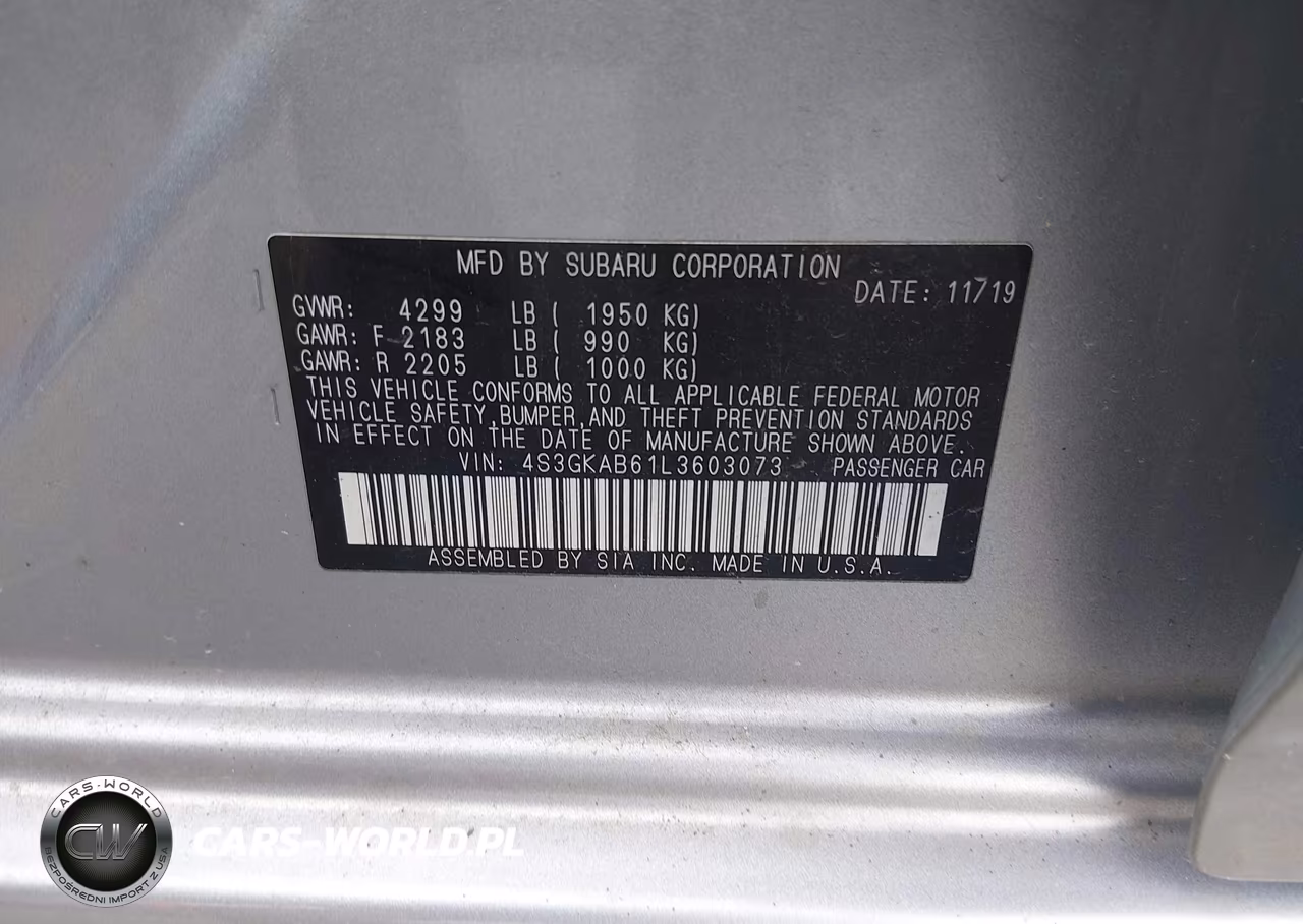 2020 Subaru Impreza VIN:4S3GKAB61L3603073 - 9