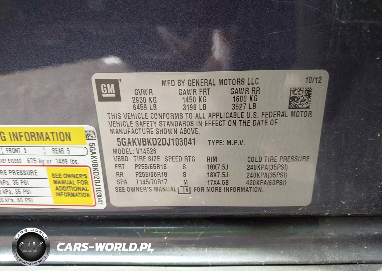 2013 Buick Enclave Convenience VIN:5GAKVBKD2DJ103041 - 9