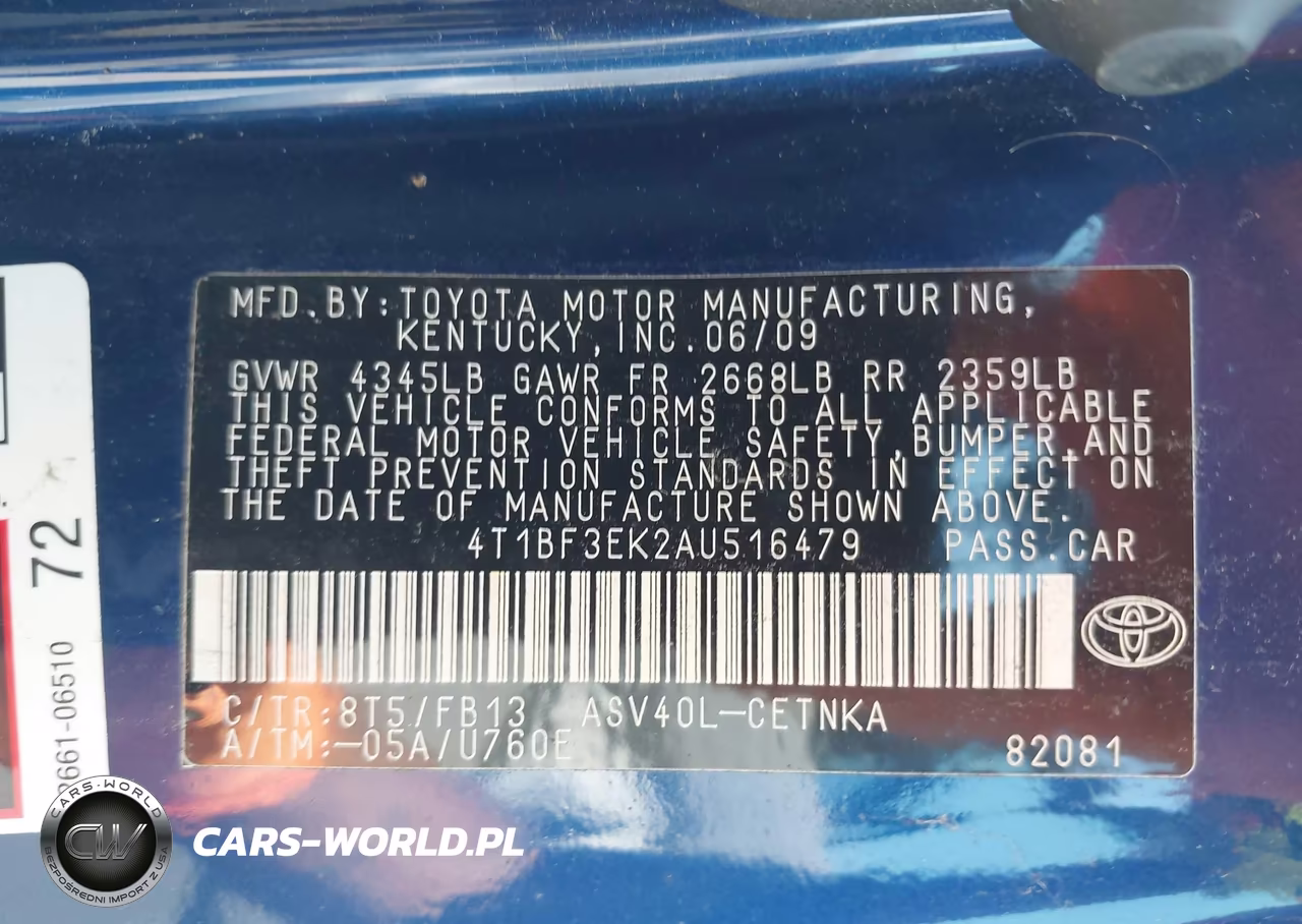 2010 Toyota Camry Le VIN:4T1BF3EK2AU516479 - 9