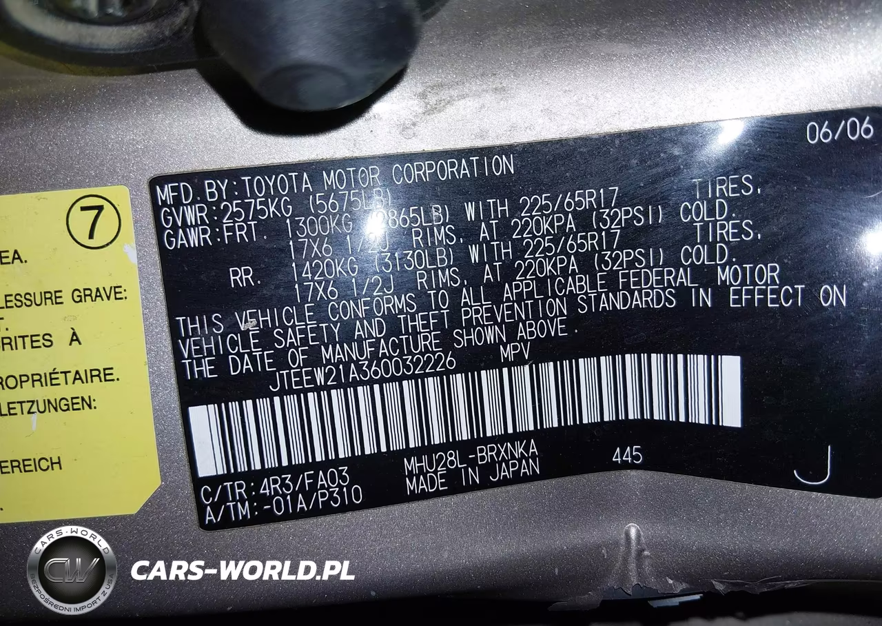 2006 Toyota Highlander Hybrid V6 VIN:JTEEW21A360032226 - 9