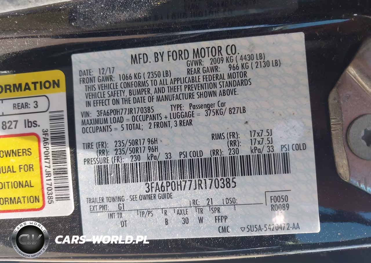 2018 Ford Fusion Se VIN:3FA6P0H77JR170385 - 9