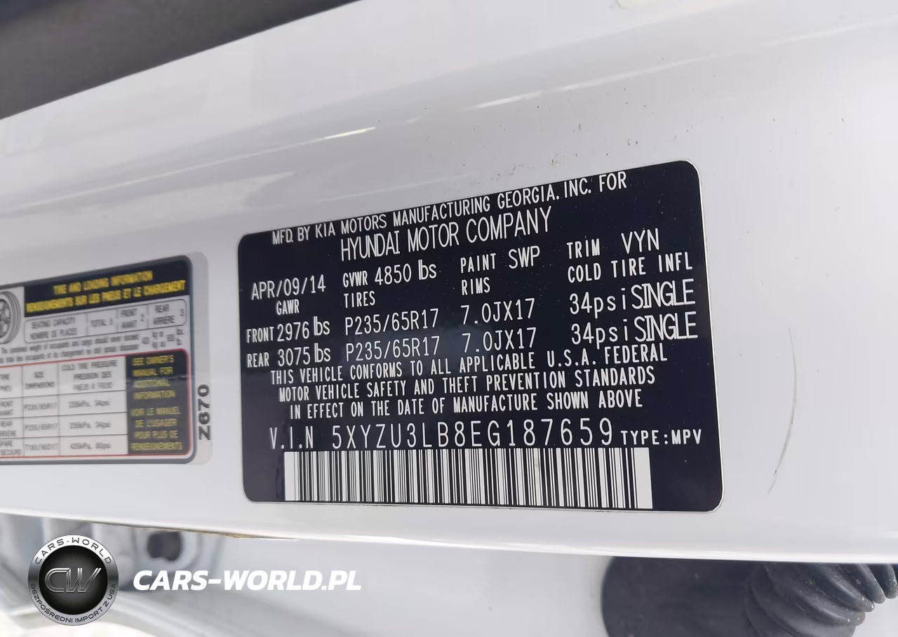 2014 Hyundai Santa Fe Sport 2.4L VIN:5XYZU3LB8EG187659 - 9