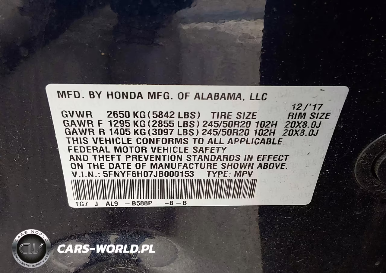 2018 Honda Pilot Elite VIN:5FNYF6H07JB000153 - 9