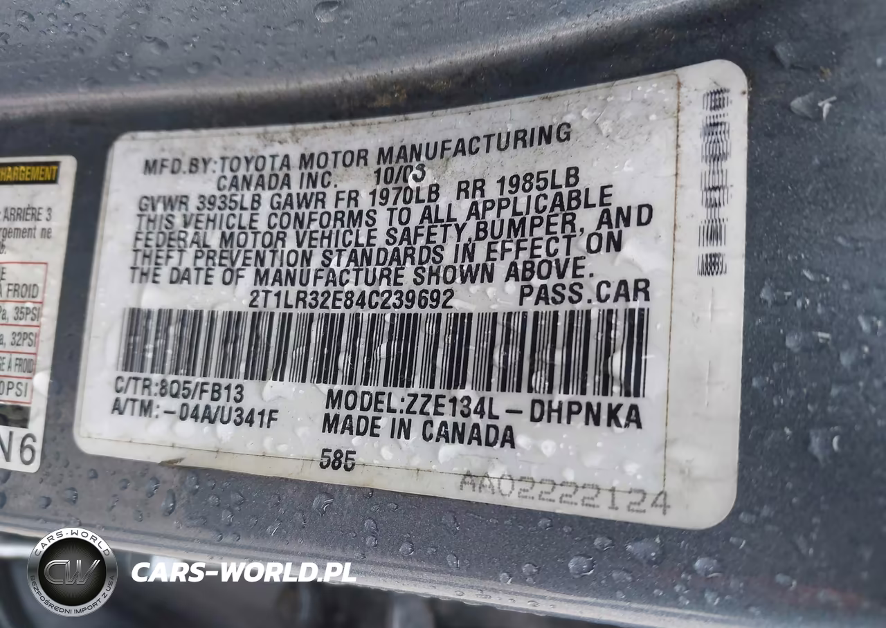 2004 Toyota Matrix Xr VIN:2T1LR32E84C239692 - 9