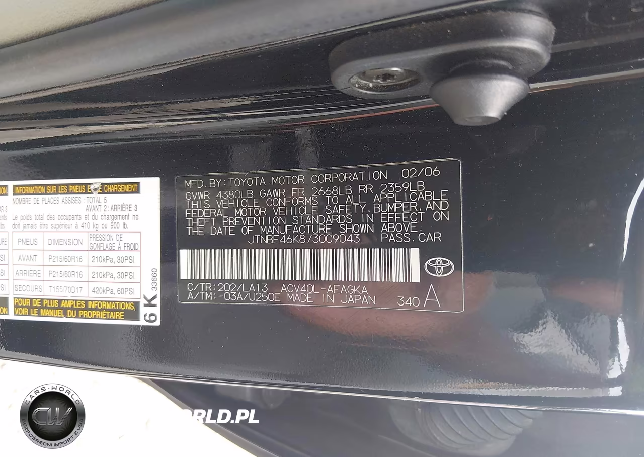 2007 Toyota Camry Xle VIN:JTNBE46K873009043 - 9