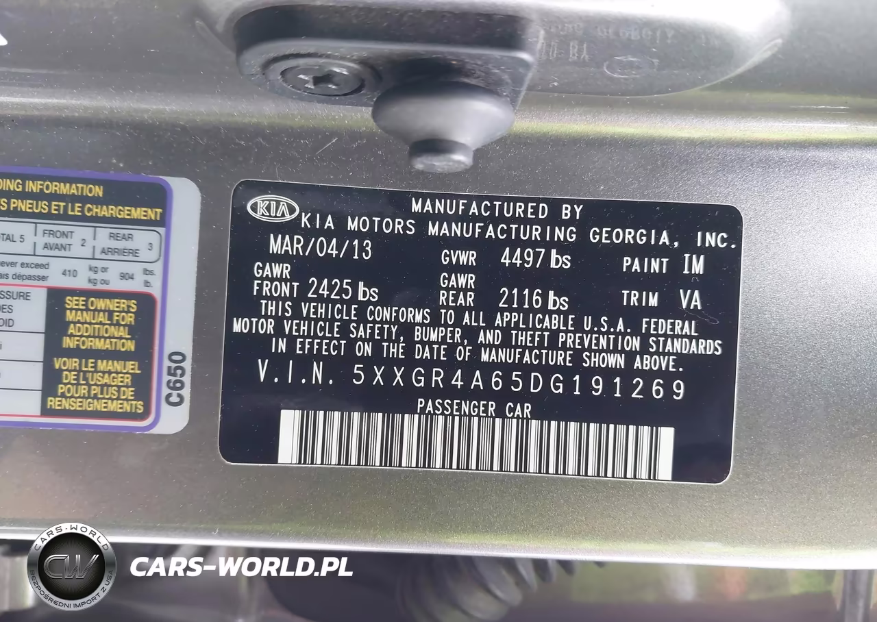 2013 Kia Optima Sx VIN:5XXGR4A65DG191269 - 9