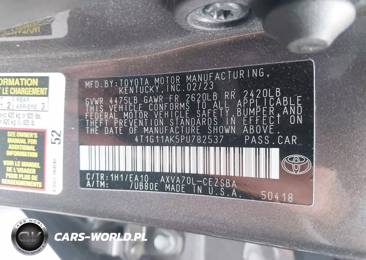 2023 Toyota Camry Se VIN:4T1G11AK5PU782537 - 9