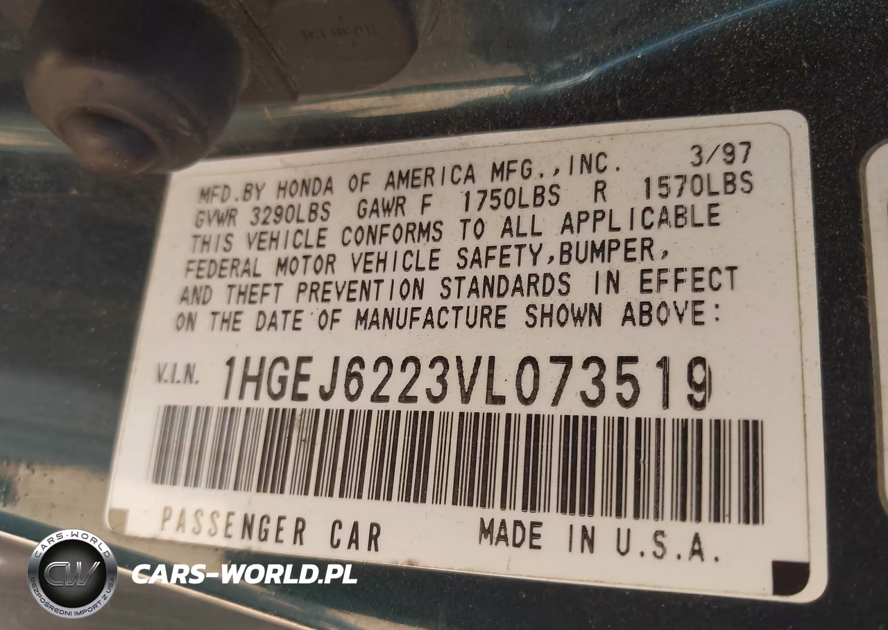 1997 Honda Civic Dx VIN:1HGEJ6223VL073519 - 9