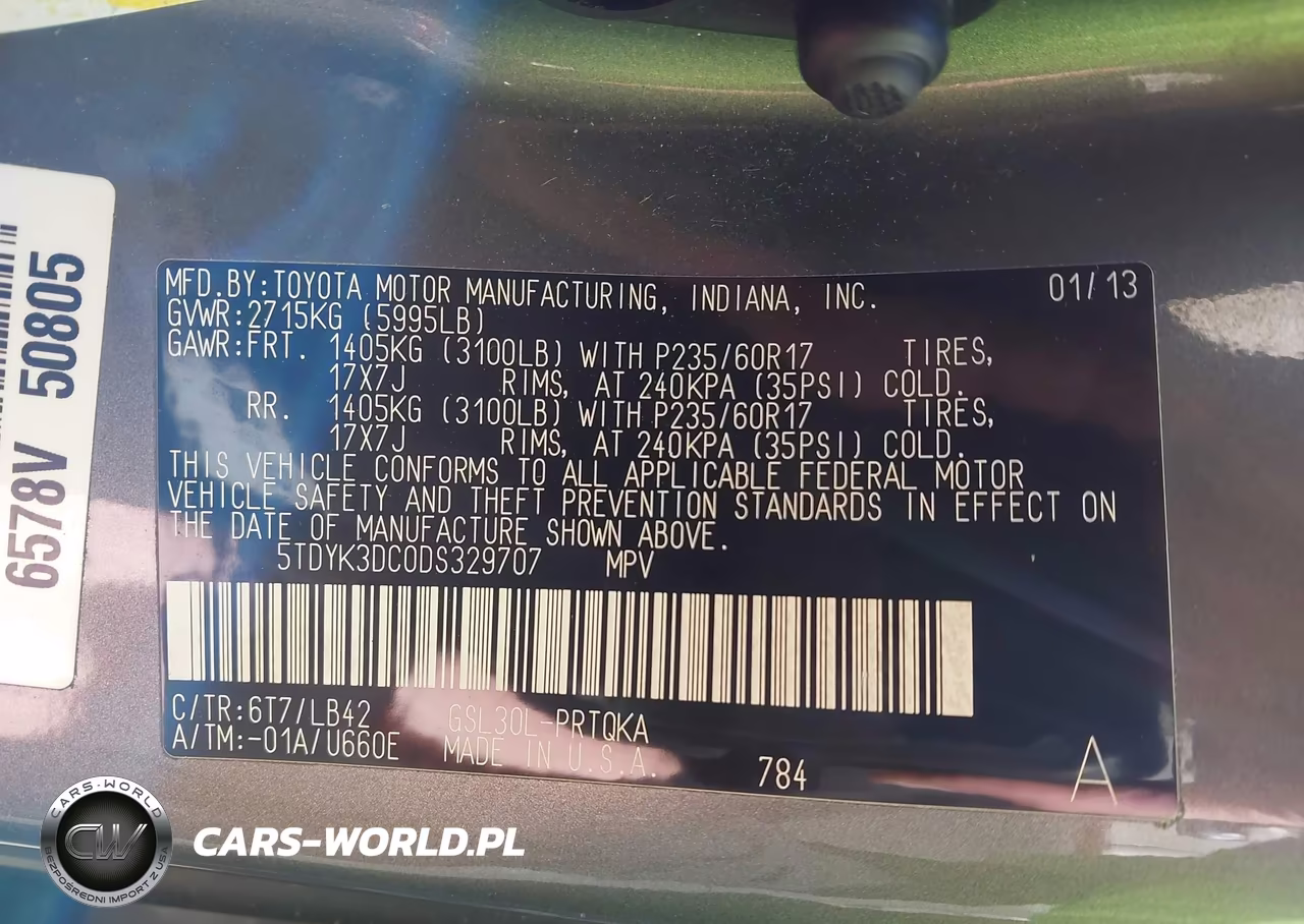 2013 Toyota Sienna Xle V6 8 Passenger VIN:5TDYK3DC0DS329707 - 9