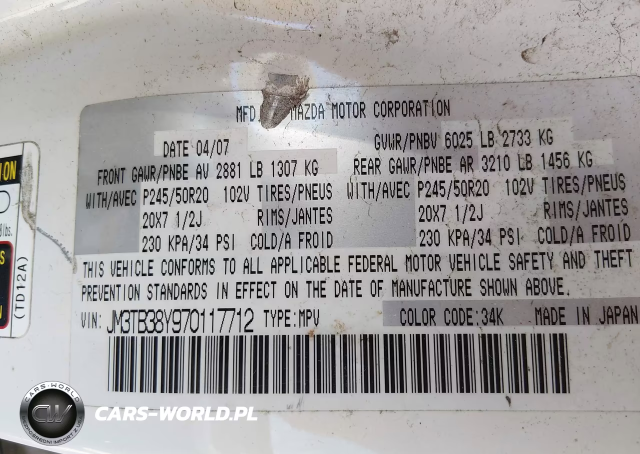2007 Mazda Cx-9 Grand Touring VIN:JM3TB38Y970117712 - 9