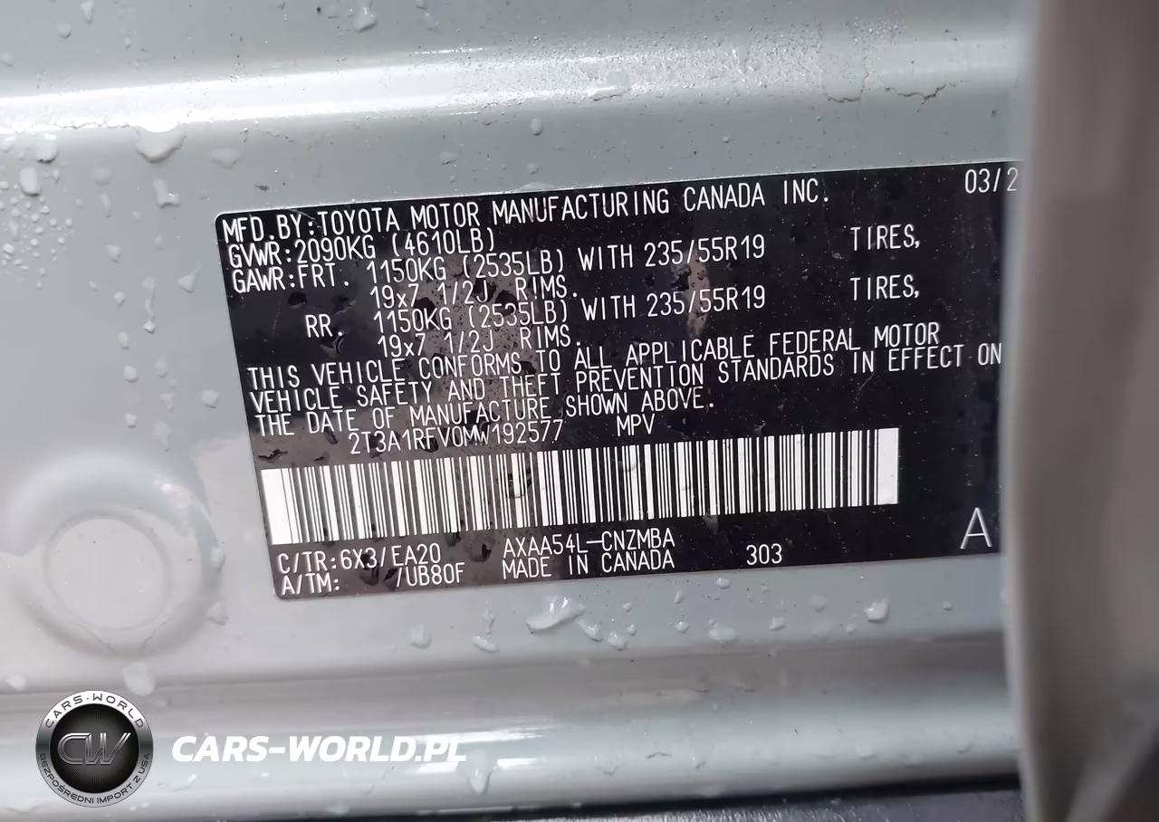 2021 Toyota Rav4 Xle Premium VIN:2T3A1RFV0MW192577 - 9