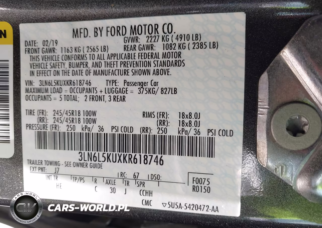 2019 Lincoln Mkz Hybrid Standard VIN:3LN6L5KUXKR618746 - 9