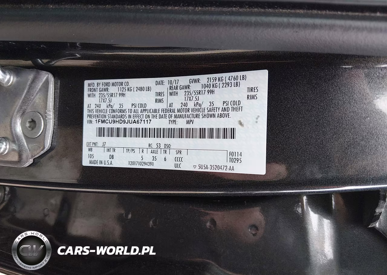 2018 Ford Escape Sel VIN:1FMCU9HD9JUA67117 - 9