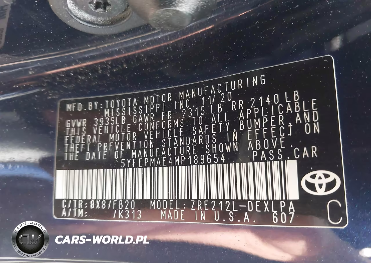 2021 Toyota Corolla Le VIN:5YFEPMAE4MP189654 - 9