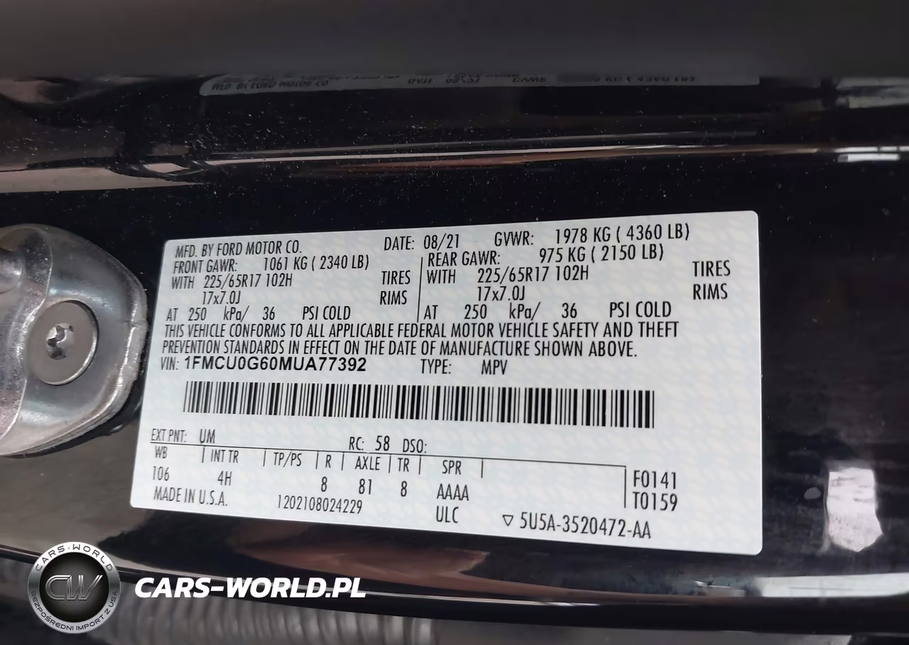 2021 Ford Escape Se VIN:1FMCU0G60MUA77392 - 9