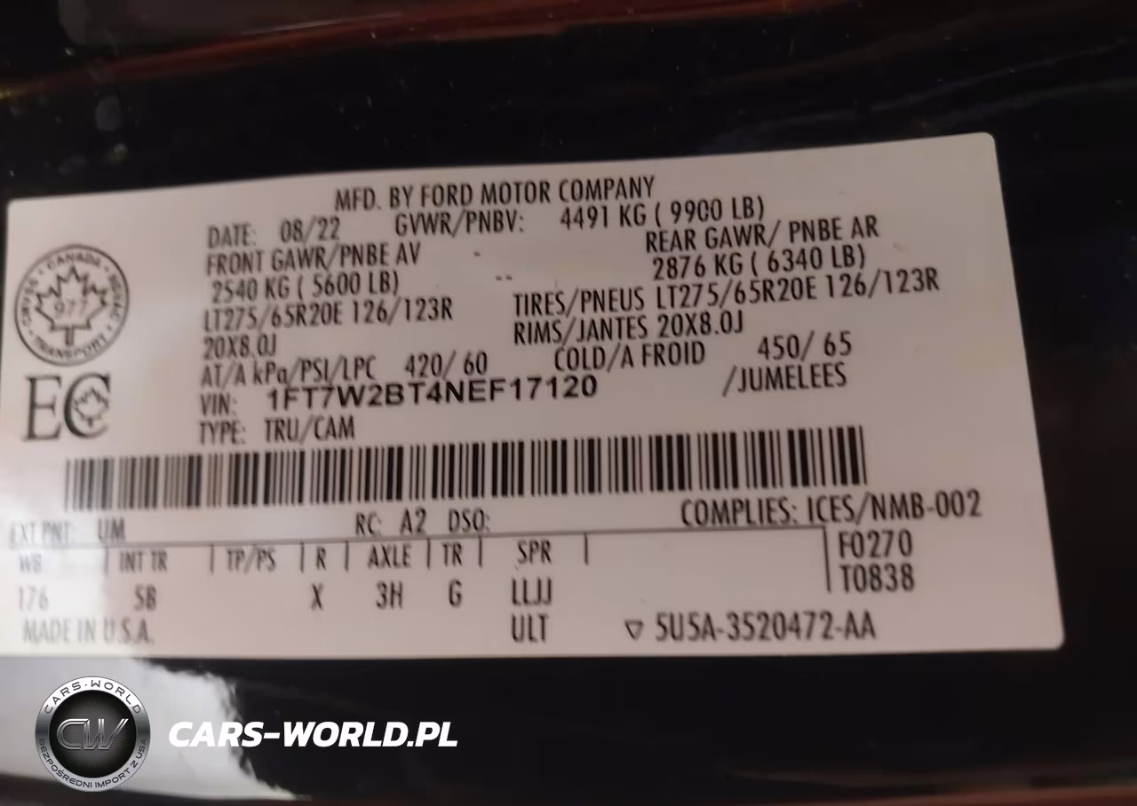 2022 Ford F-250 Lariat VIN:1FT7W2BT4NEF17120 - 9